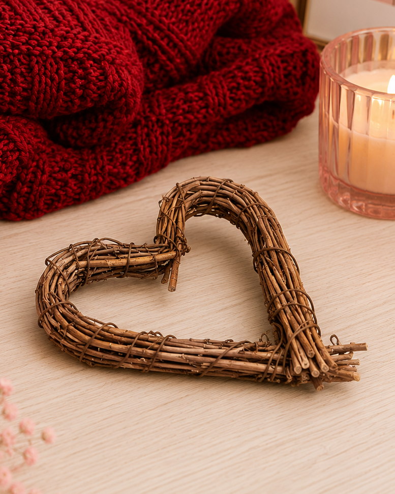 Wood Tree Branch Heart Table Decor