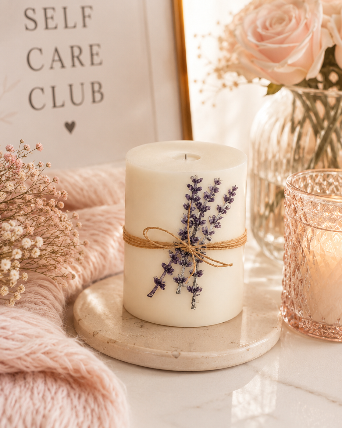 Lavender Battery Operated Candle