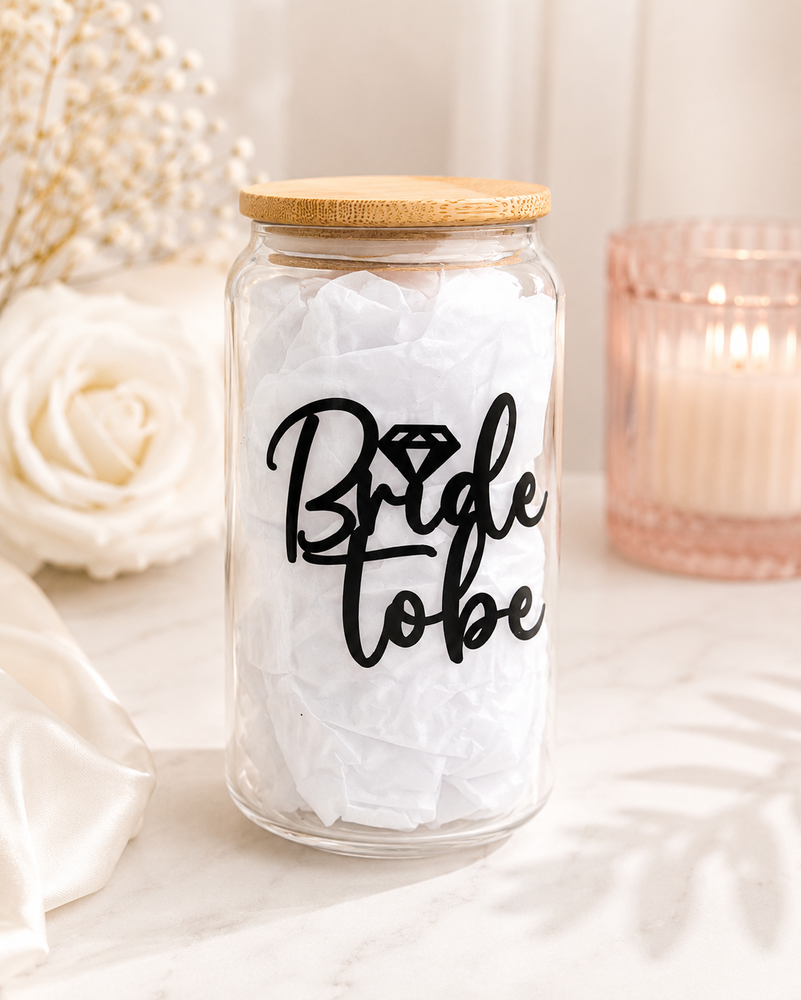 Bride To Be 16 oz Glass Tumbler