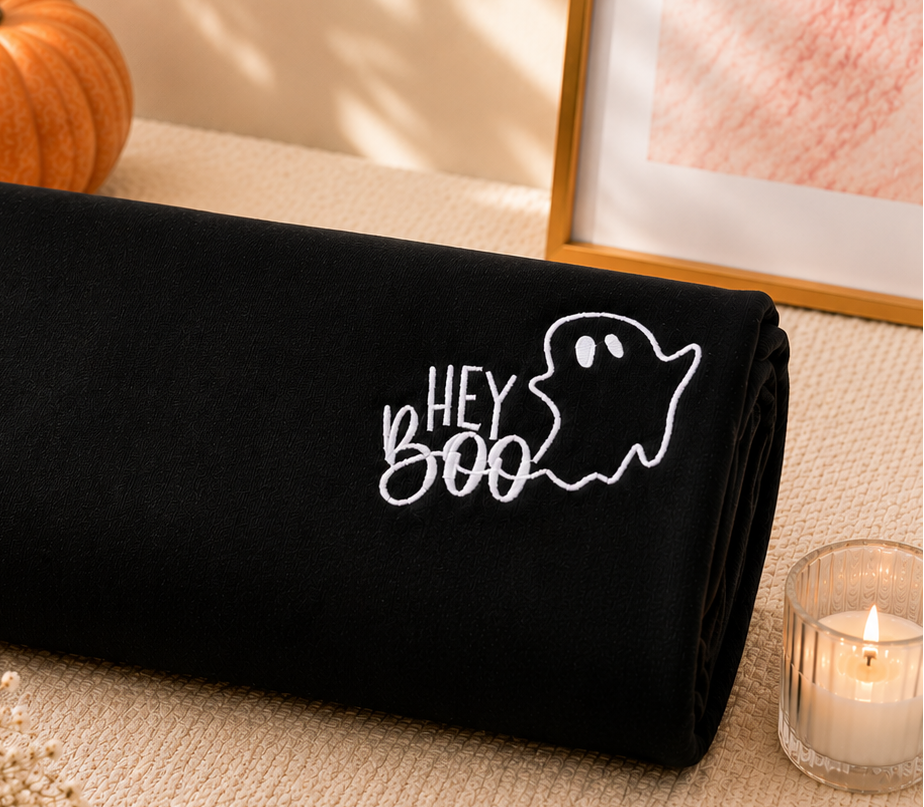 “Hey Boo” Ghost Black Sweatshirt
