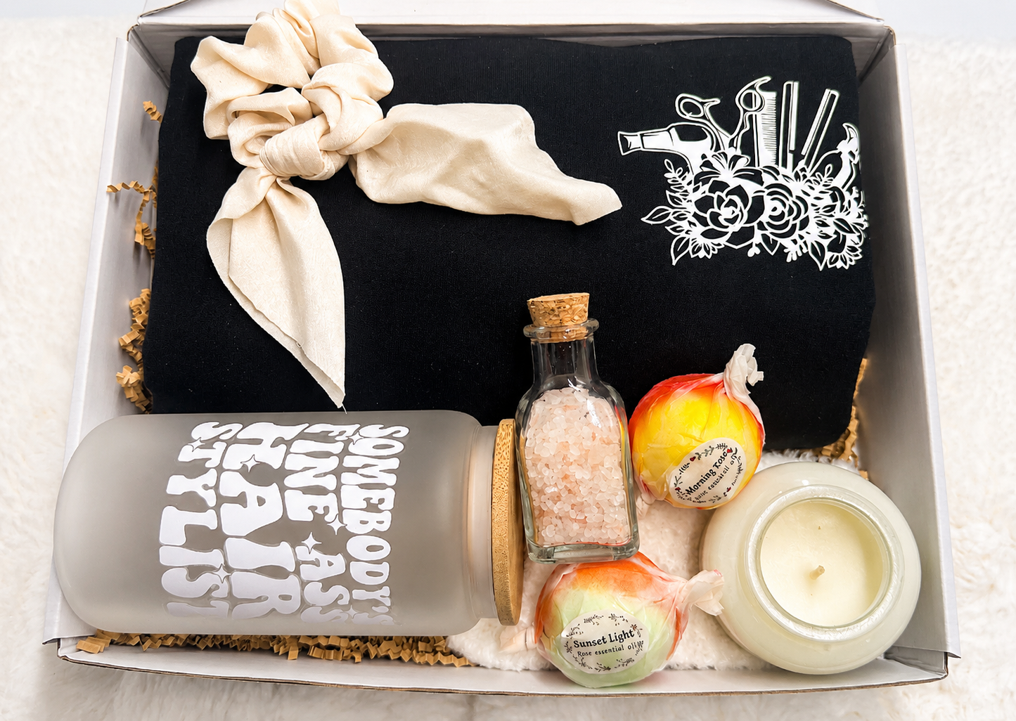 Hair Stylist Gift Box Professional Appreciation Set Cozy Sweatshirt Spa Essentials Self Care Collection Perfect Employee Recognition Present Salon Team Gift Relaxation Package Hairdresser Pampering Kit Comfort Essentials Bundle Professional