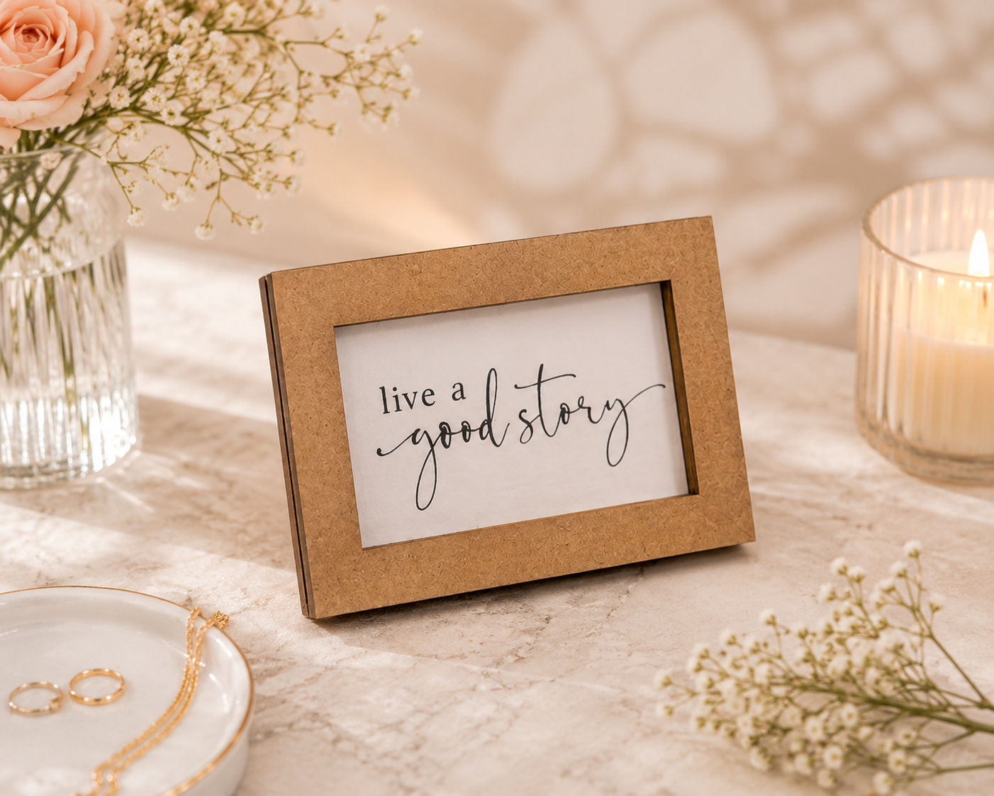 "Live a Good Story" Wood Sign