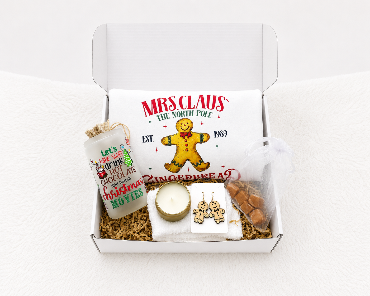 Christmas Gift Box Women – Gingerbread Cozy Holiday Set with Accessories