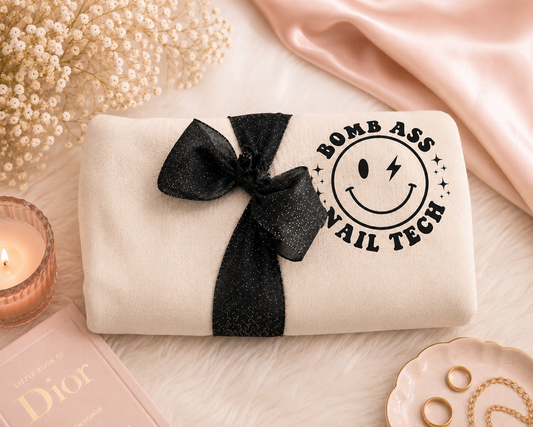 Nail Tech Sweatshirt – 100% Cotton Cozy Salon Apparel