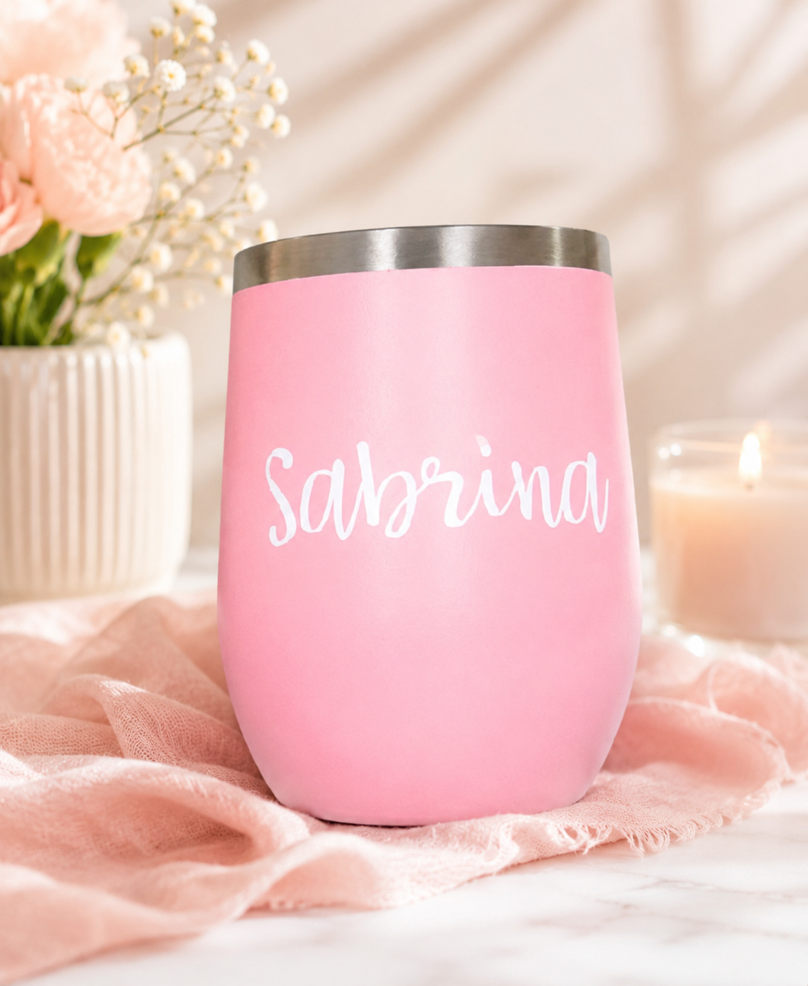 Custom Wine Tumbler with Lid