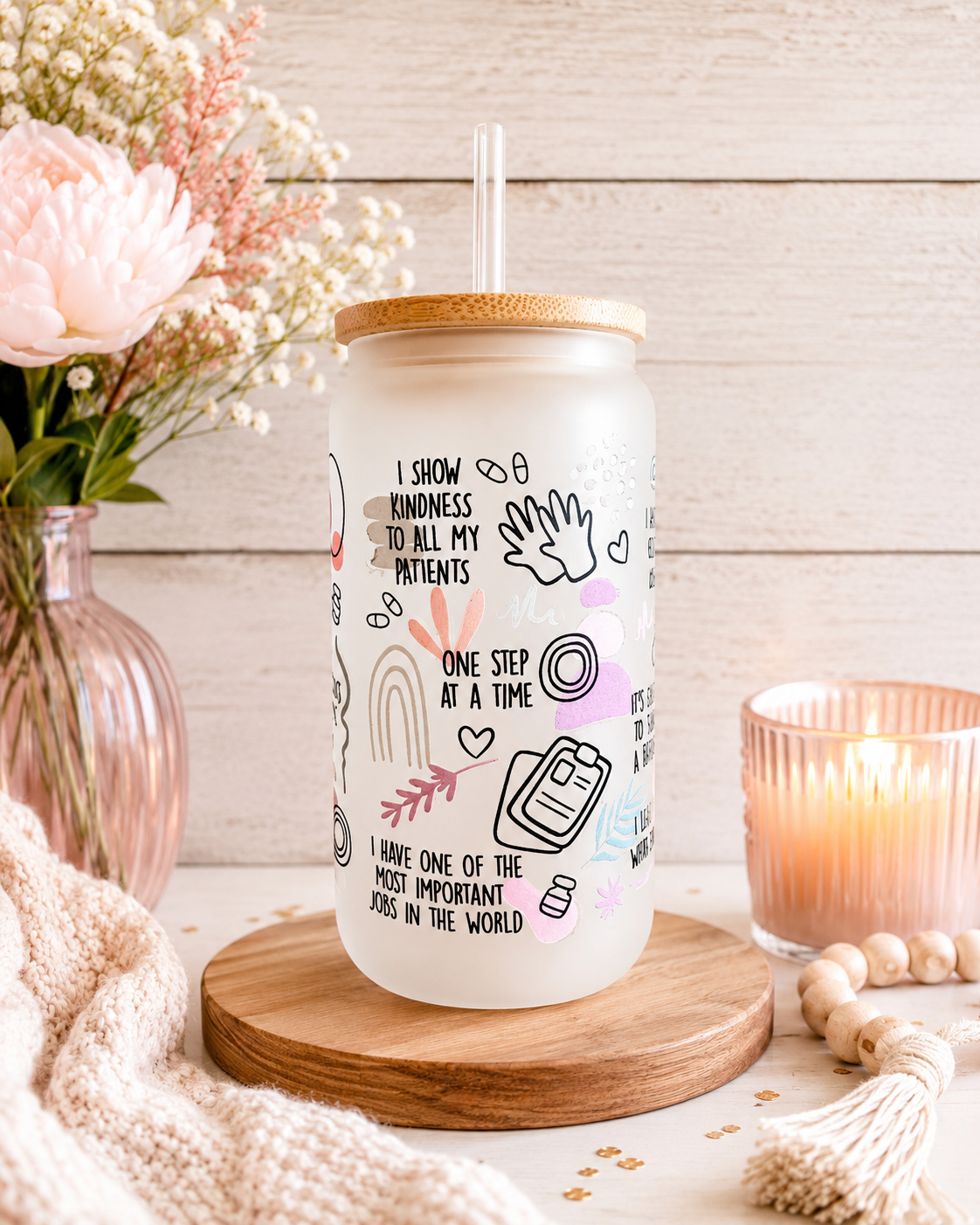 Healthcare Affirmations Frosted Tumbler 16 Oz