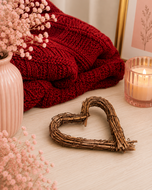 Wood Tree Branch Heart Table Decor