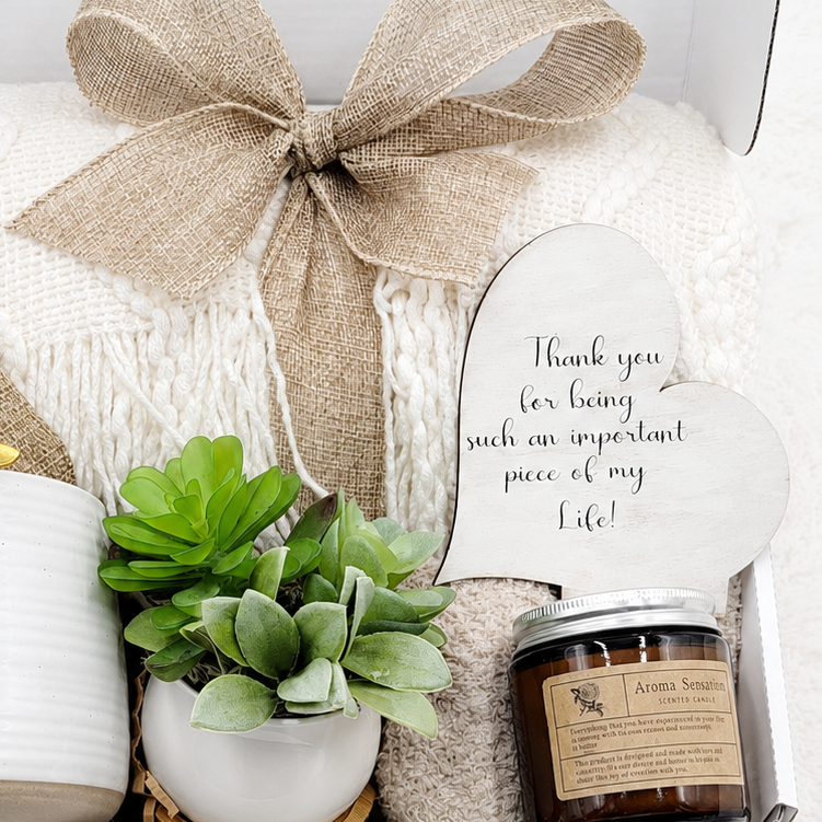 Thank You Gift Box – Cozy Blanket, Self-Care Essentials & Thoughtful Comfort Set