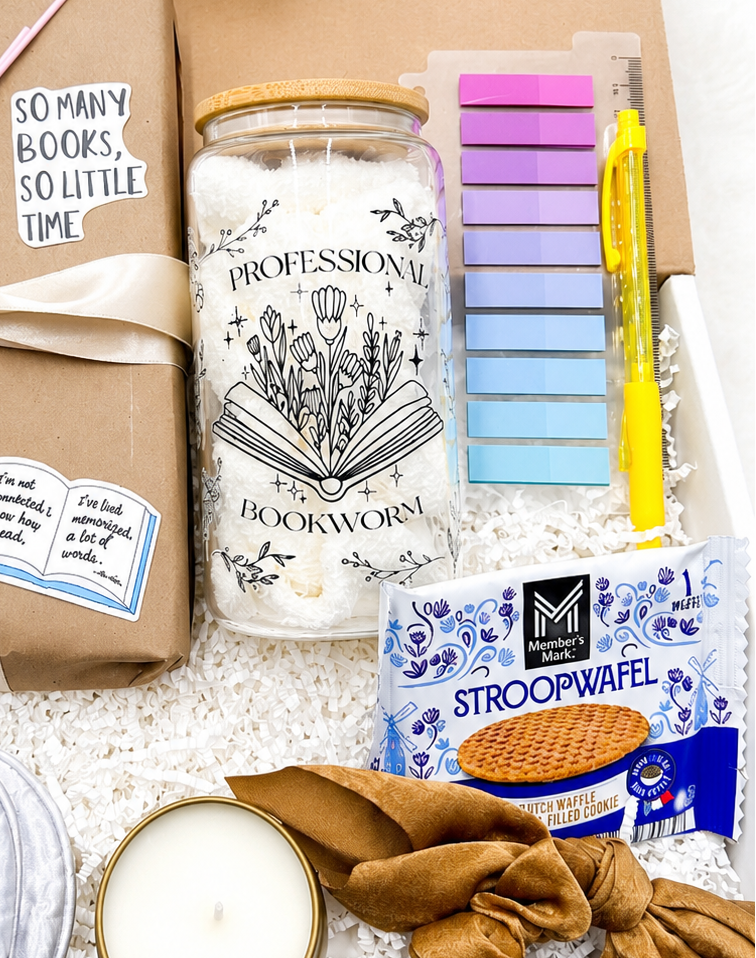 Blind Date with a Book Gift Box – Surprise Book, Sleep Mask, Snacks & Cozy Reading Accessories