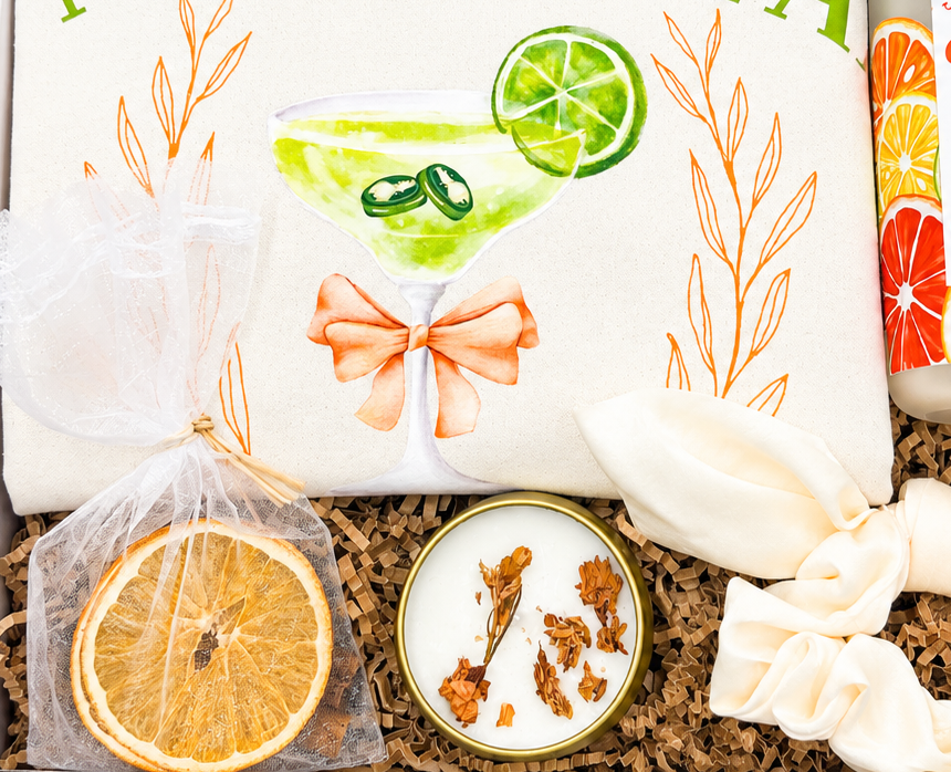 Aesthetic Lounge Collection Self Care Gift Box Relaxation Set Cozy Tee Shirt Matching Drink Cup Hair Accessory Bundle Home Fragrance Package Citrus Inspired Comfort Essentials Perfect Wellness Gift Thoughtful Present At Home Escape