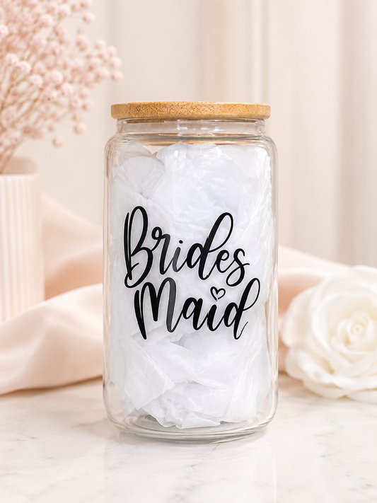 Bridesmaid 16 oz Glass Cup