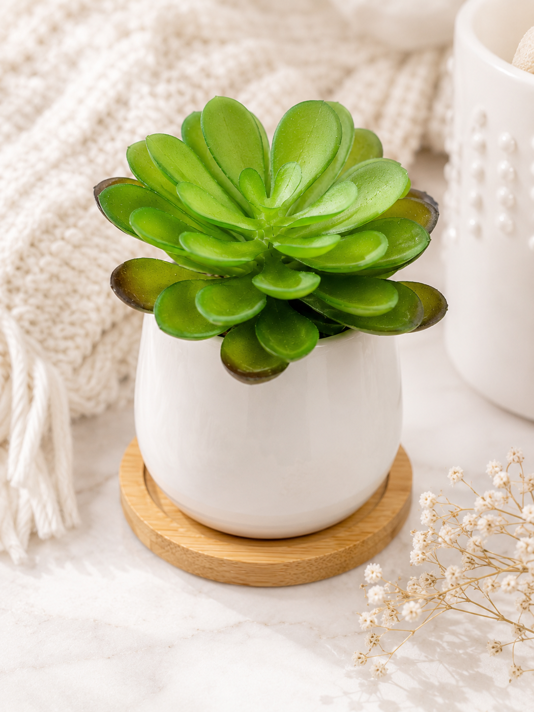 Faux Succulent Mini Plant – Realistic Desk & Gift Box Decor