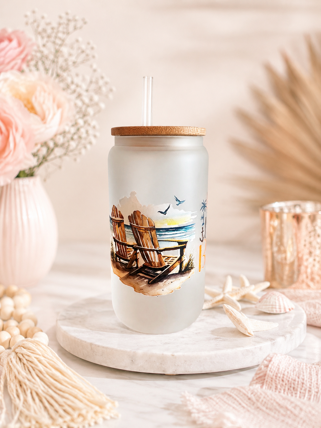 Life Is Better At The Beach Frosted Tumbler 16 Oz