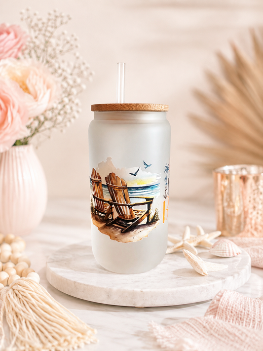 Life Is Better At The Beach Frosted Tumbler 16 Oz