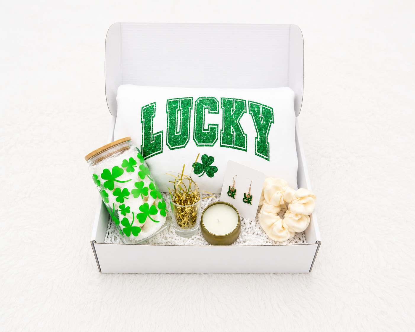 St Patricks Day Gift Box – Complete Shamrock Set with Sweatshirt