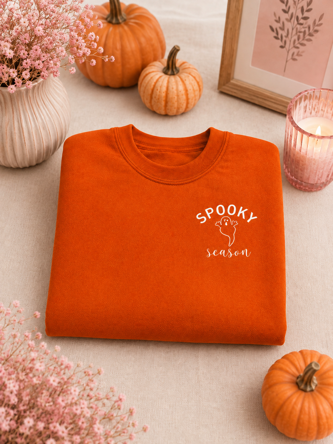 “Hey Boo” Ghost Orange Sweatshirt