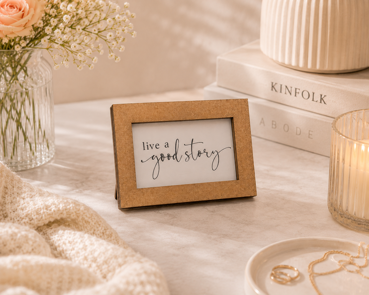"Live a Good Story" Wood Sign