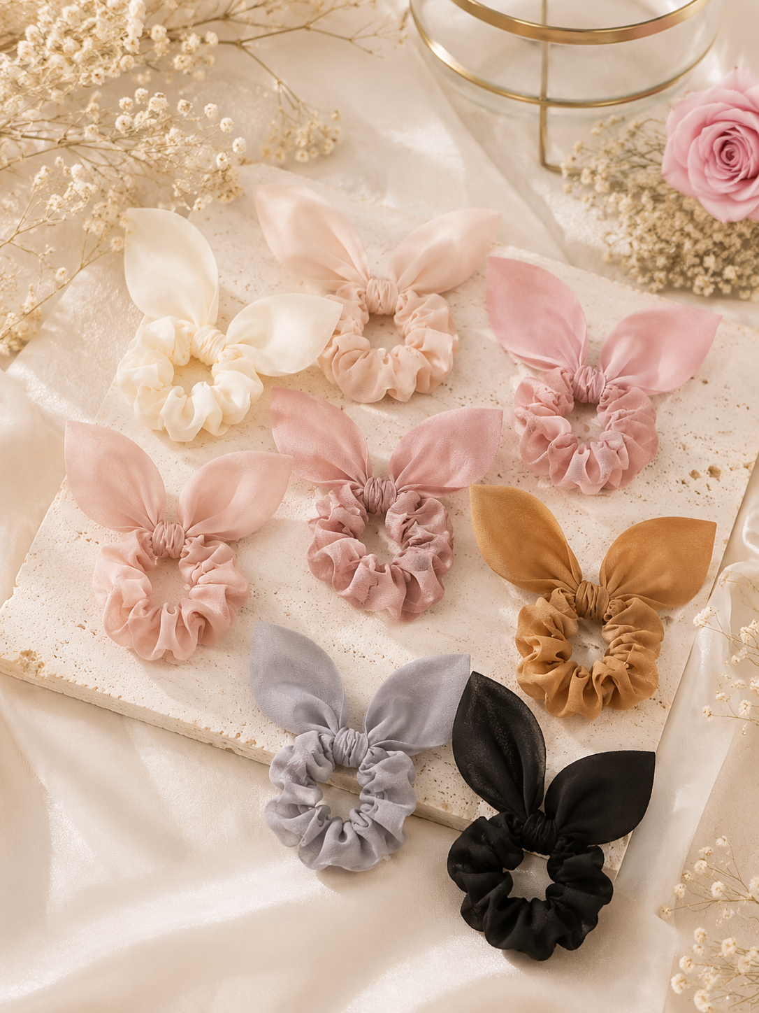 Satin Scrunchie – Neutral Color Soft Hair Accessory