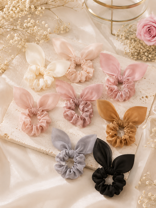 Satin Scrunchie – Neutral Color Soft Hair Accessory