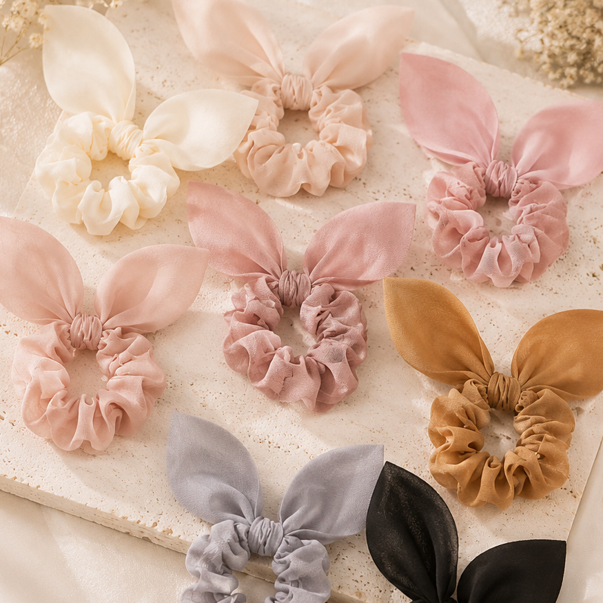 Satin Scrunchie – Neutral Color Soft Hair Accessory