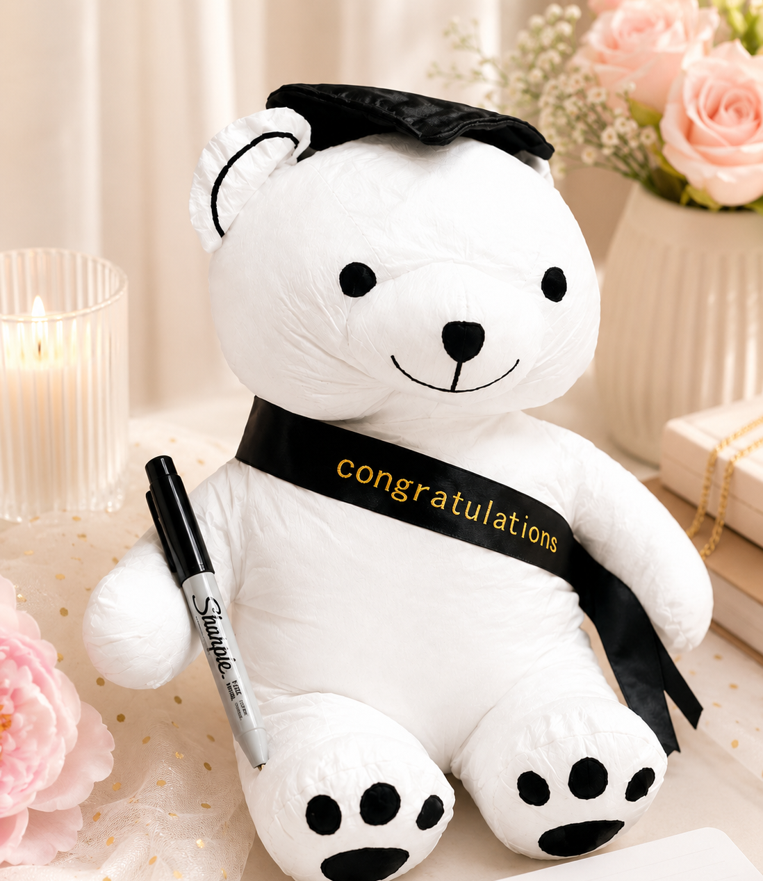 Graduation Autograph Bear with Marker - Class of 2026 Memory Gift