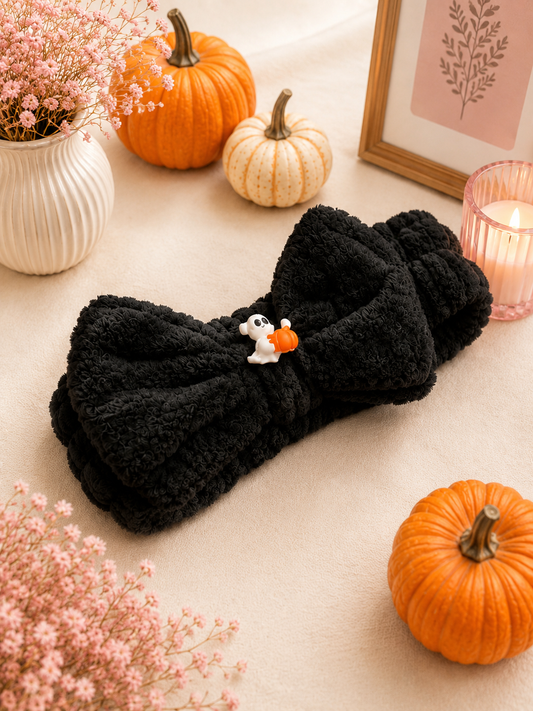 Shower Black Headband with Ghost Decal