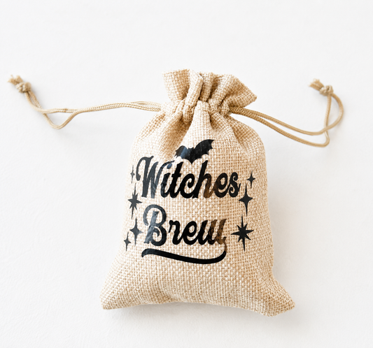 Witch's Brew Burlap Beverage Gift Bag