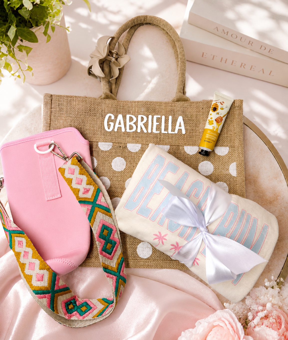 Personalized Beach Bag – Complete Summer Gift Set with Monogrammed Tote