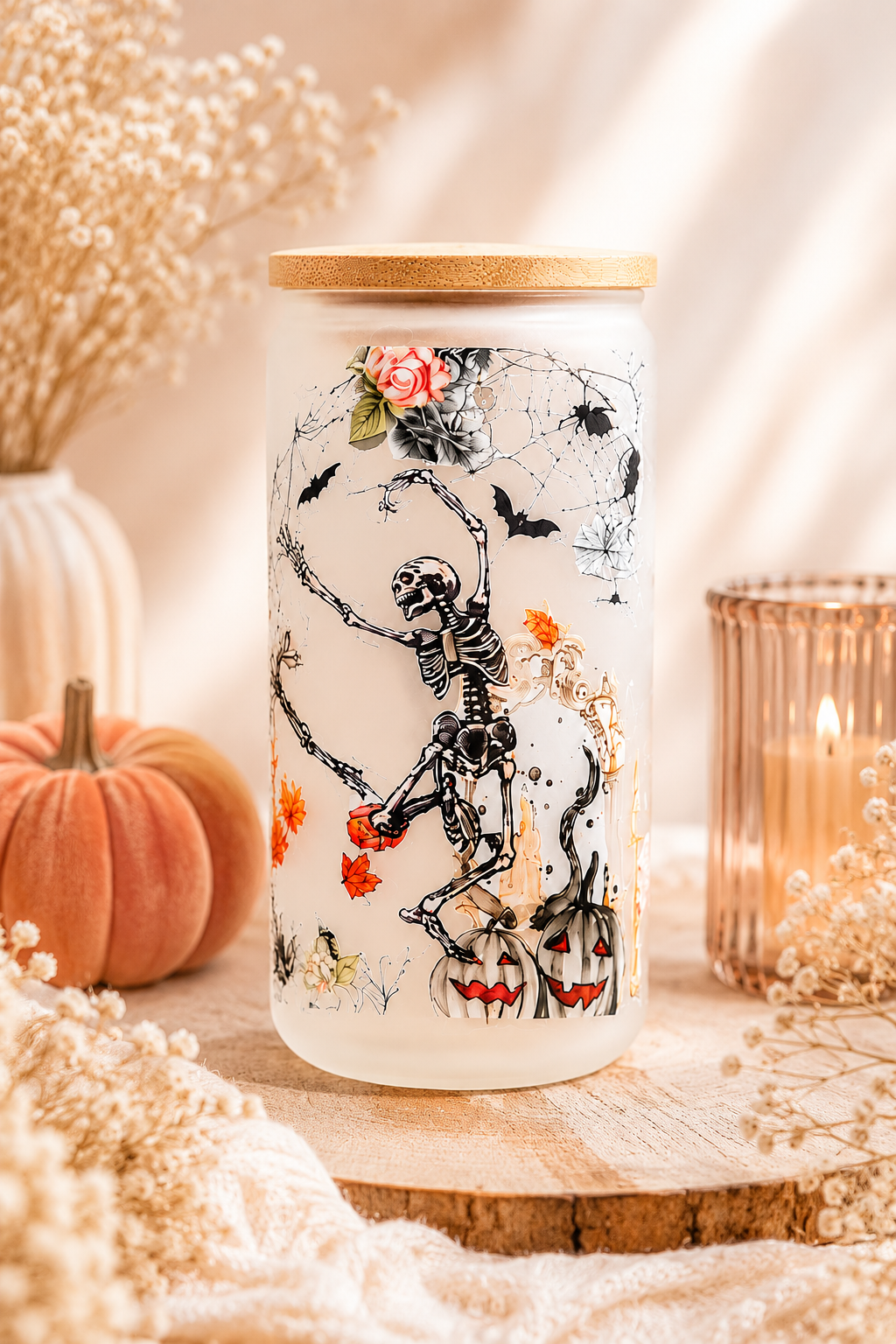 16 oz Halloween Dancing Skeleton Tumbler
