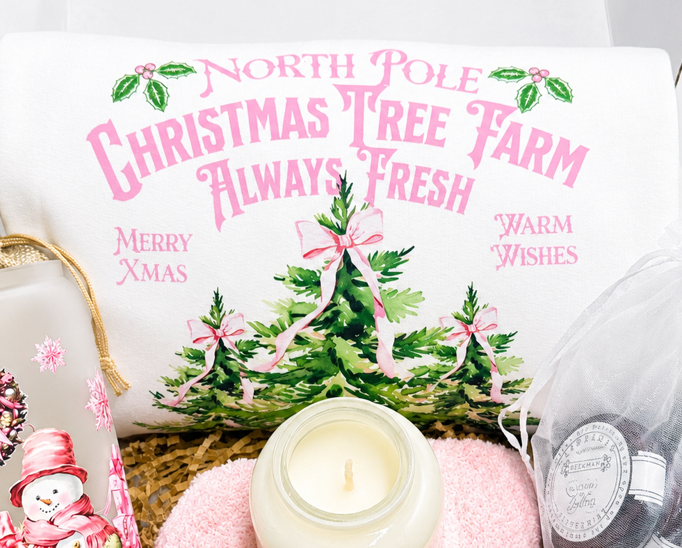 Self Care Christmas Gift Set Pink Holiday Care Package Cozy Winter Bundle Festive Sweater Collection Frosted Tumbler Set Fuzzy Socks Candle Shower Steamers Perfect Holiday Relaxation Gift Box Women Pink Coquette Theme Feminine Winter