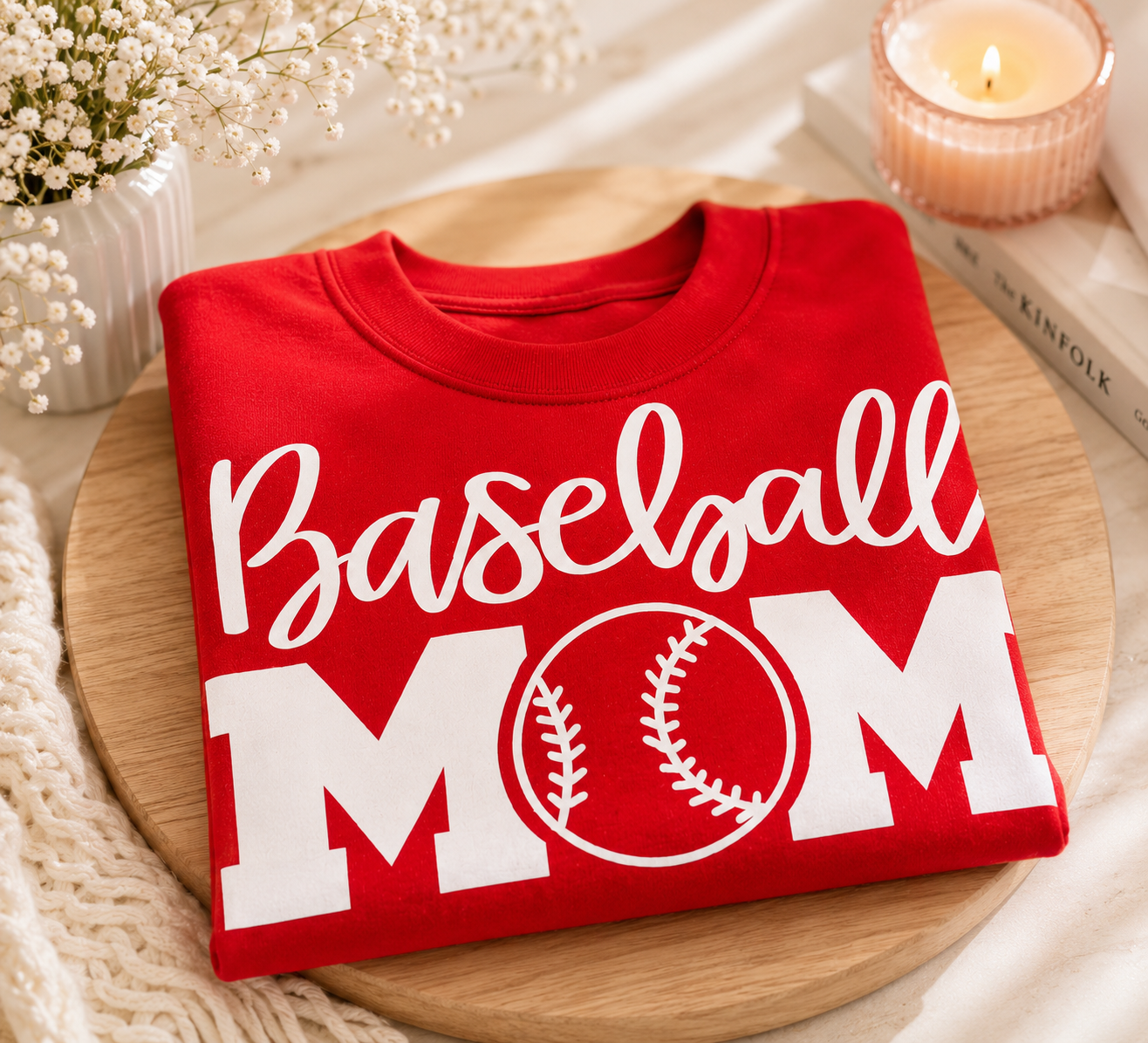 Baseball Mom Red Shirt – Game Day Graphic Tee
