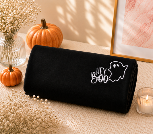 “Hey Boo” Ghost Black Sweatshirt