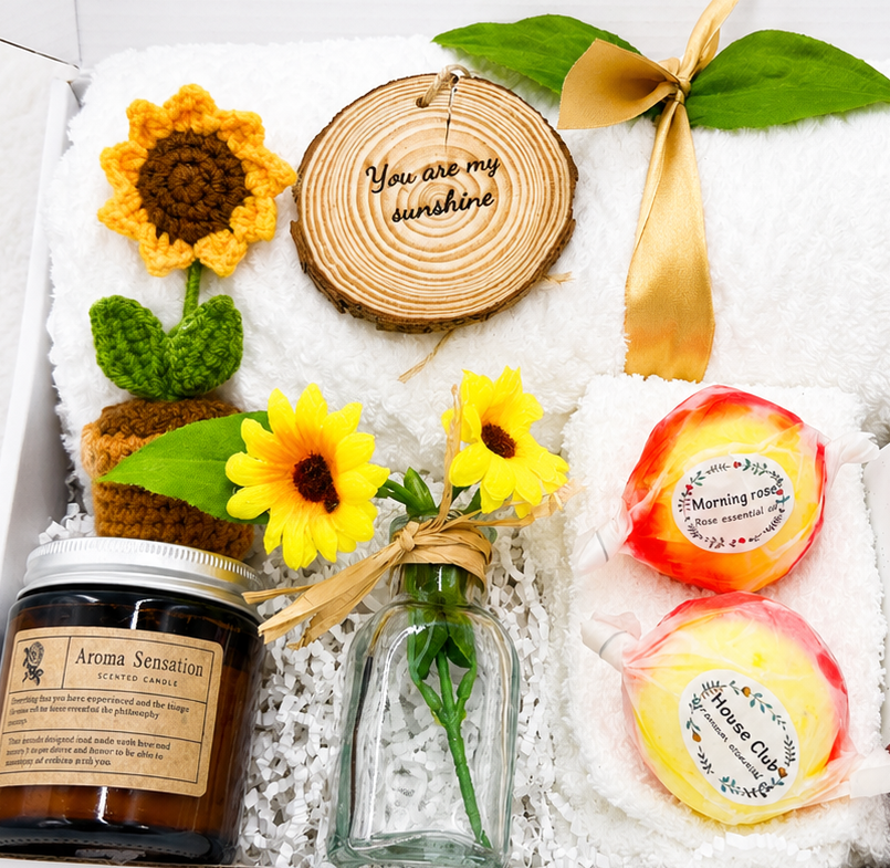 Sunflower Gift Box – Uplifting Get Well Care Package