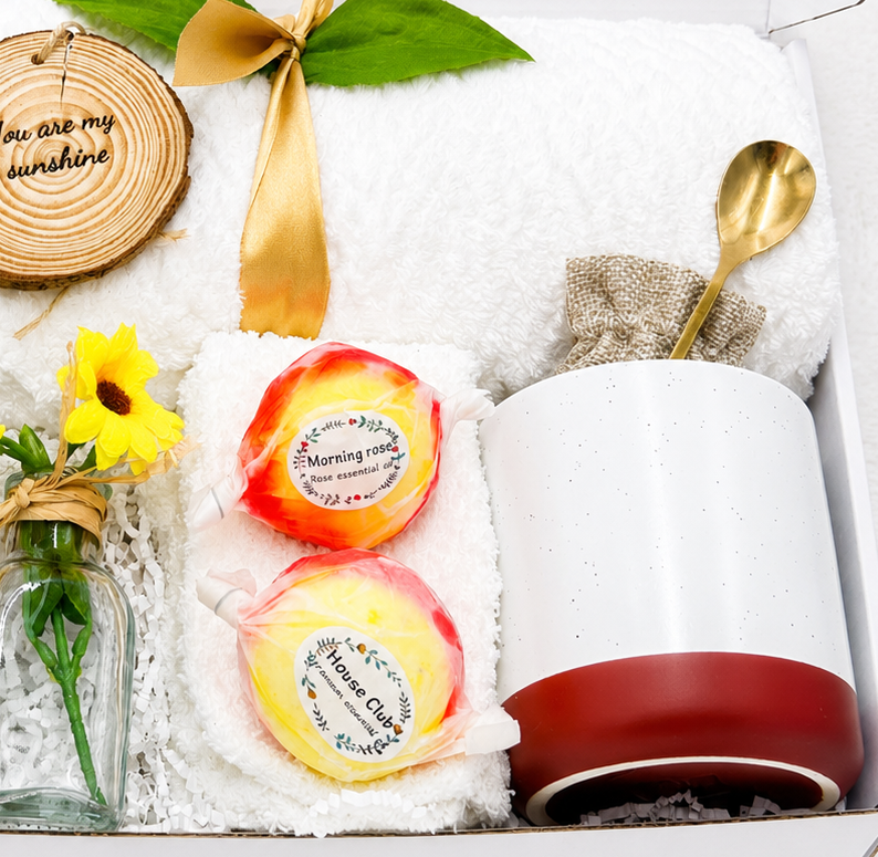 Thinking Of You Gift Box Sunflower Care Package Uplifting Comfort Collection Get Well Recovery Present Cheerful Wellness Items Relaxation Gift Basket Sunshine Themed Support Box Feel Better Care Package Encouragement Gift Collection Curated