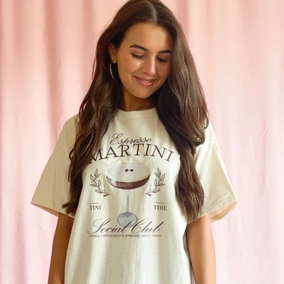 espresso martini shirt, social club shirt, cocktail graphic tee, unisex aesthetic shirt, martini t-shirt, brunch outfit shirt, trendy cocktail shirt, espresso martini clothing