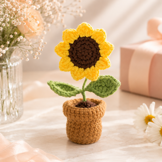 Crochet Sunflower Mini – Handmade Gift Box Add-On