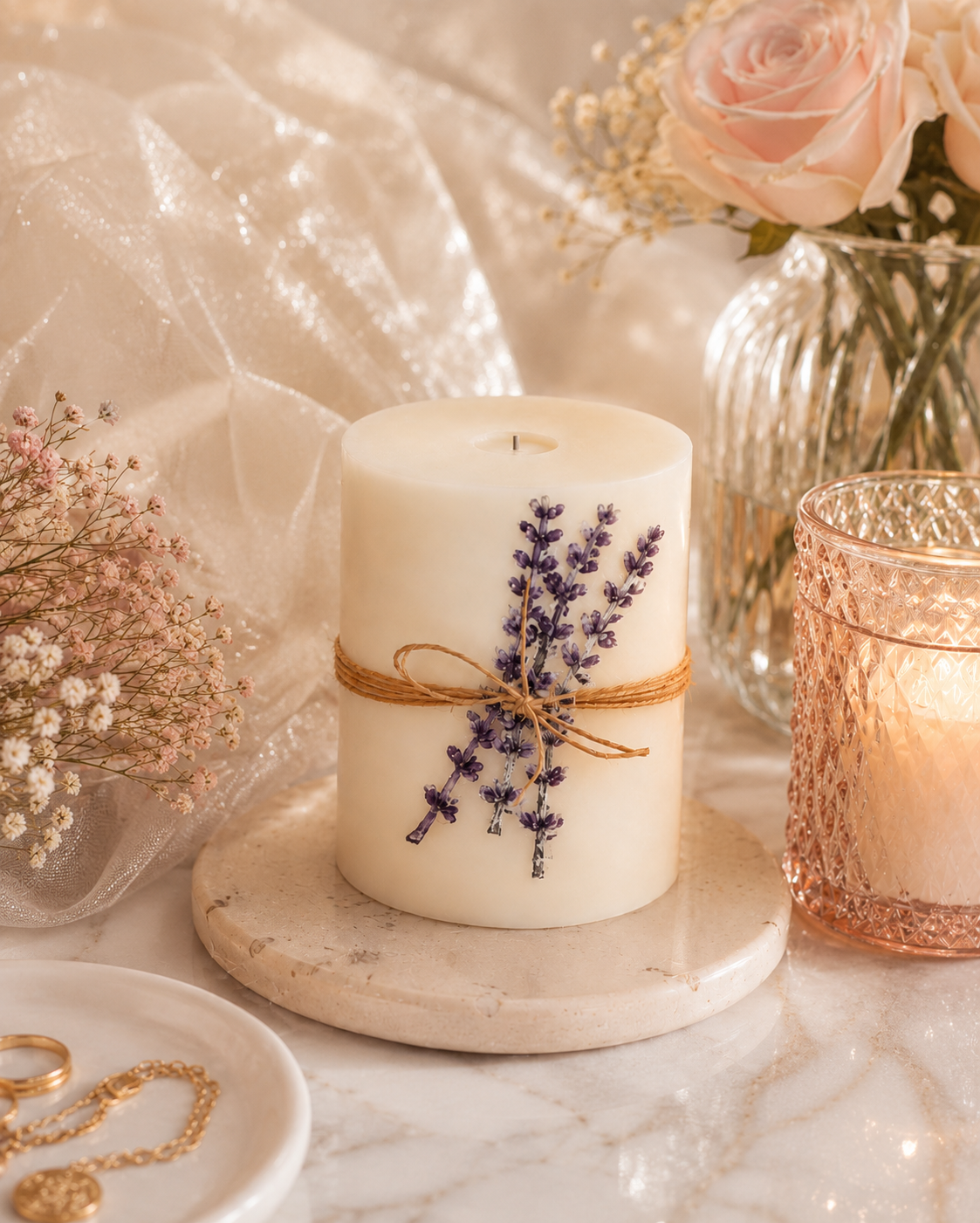 Lavender Battery Operated Candle