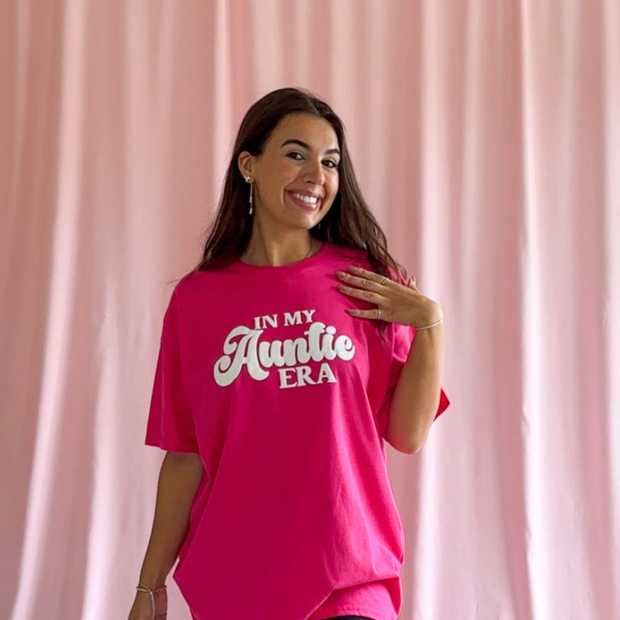 in my auntie era shirt, auntie t-shirt, cute auntie shirt, family graphic tee, unisex auntie shirt, aunt life shirt, trendy auntie outfit, auntie gift idea
