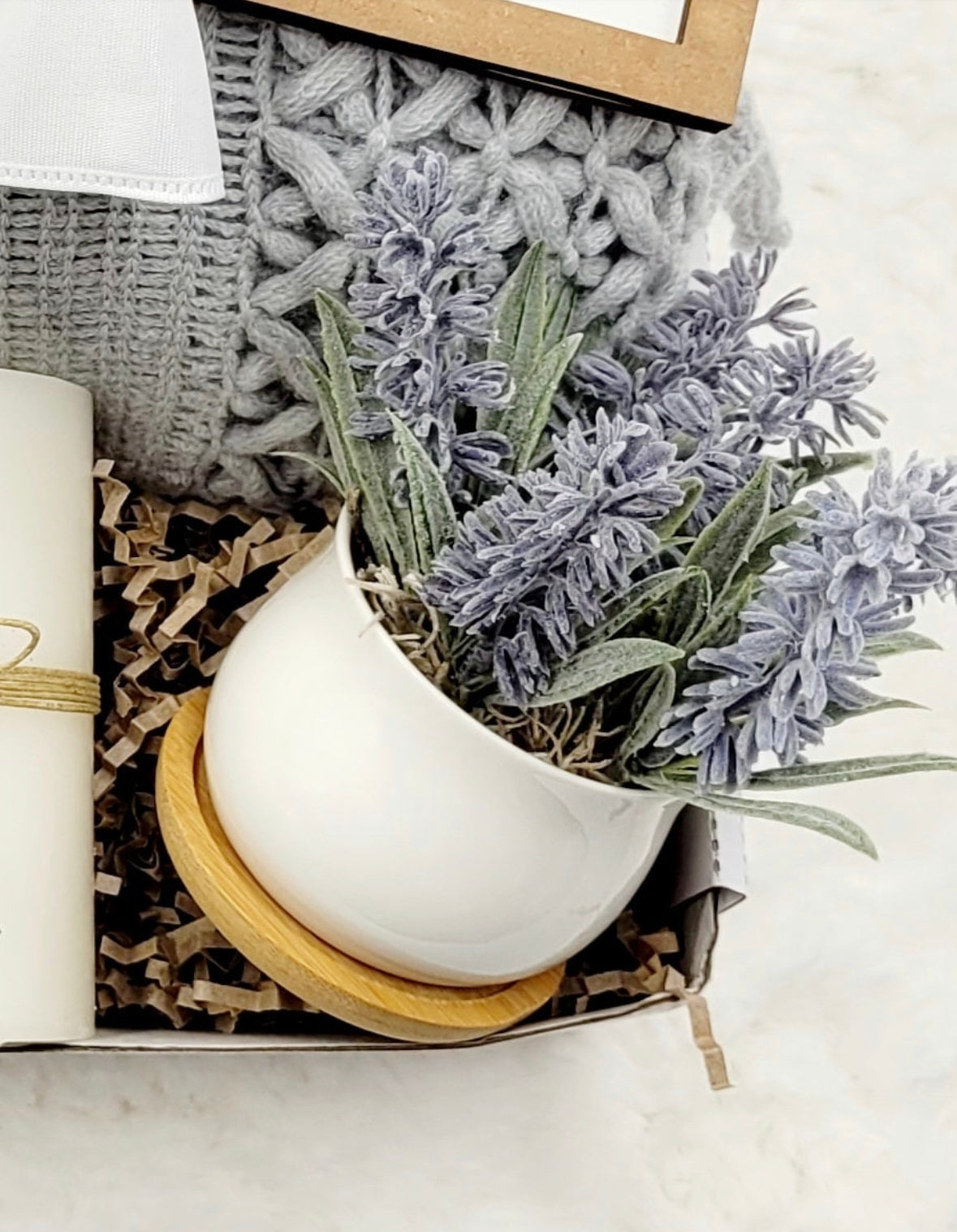 Cozy Gift Basket Lavender Spa Care Package Relaxation Set With Soft Wool Blanket Wellness Box For Her Self Care Gift Collection Aromatherapy Spa Items Perfect Thank You Gift Birthday Present Box Comfort Care Package Stress Relief Set