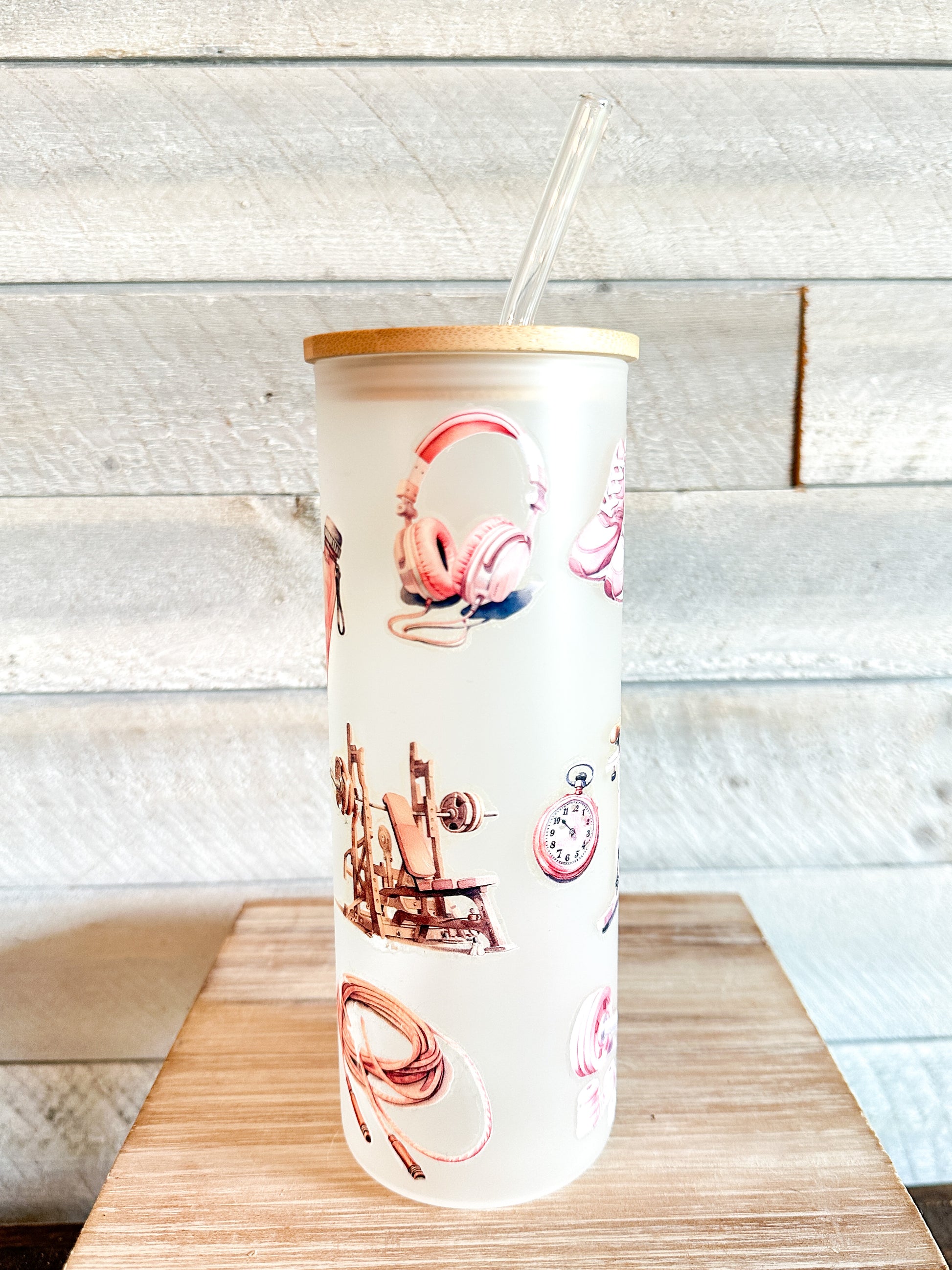 Pink Frosted Tumbler Feminine Gym Aesthetic Personalized Name Water Bottle 25 Oz Capacity Custom Design Beautiful Graphics Trendy Fitness Accessory Perfect Workout Hydration Durable Construction Leak Proof Container Daily Training Essential