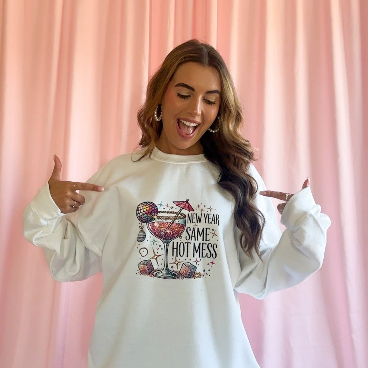 Humorous Graphic Sweatshirt New Year Party Essential Funny Celebration Clothing Comfortable Casual Wear Soft Fabric Quality Construction Relaxed Fit Style Perfect Gift Idea Unique Present Friend Birthday Celebration Self Deprecating Humor