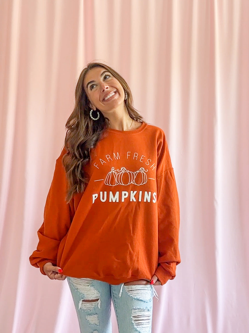 Pumpkin Sweater – Soft Knit Farm Fresh Patch Design for Cozy Fall Fashion