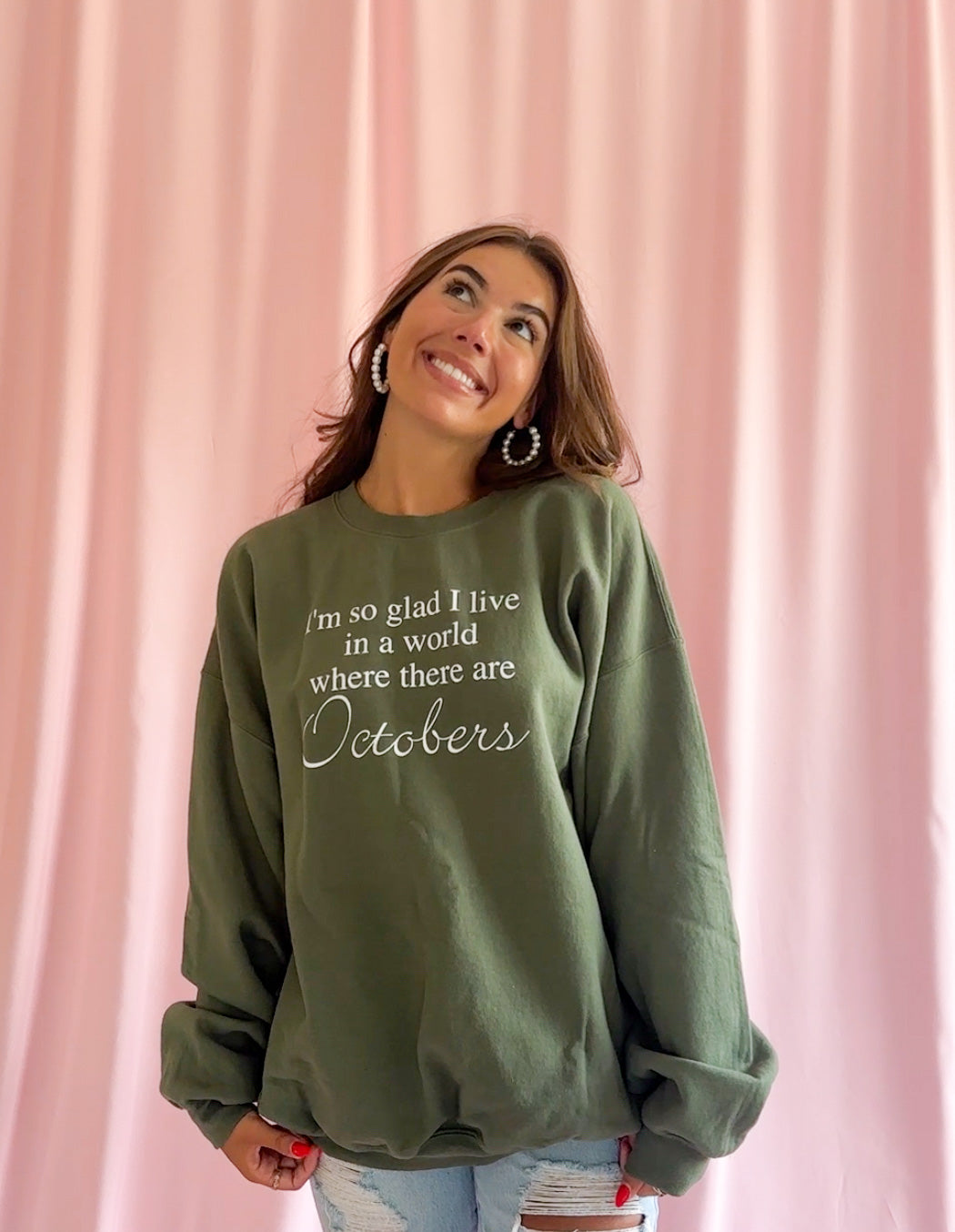 Autumn Sweater Women Fall Quote Design Seasonal Wardrobe Essential Cozy Oversized Sweatshirt Comfortable Fabric Perfect Layering Piece Trendy Fall Fashion Casual Weekend Wear Literary Inspired Quote October Style Soft Material Relaxed Fit