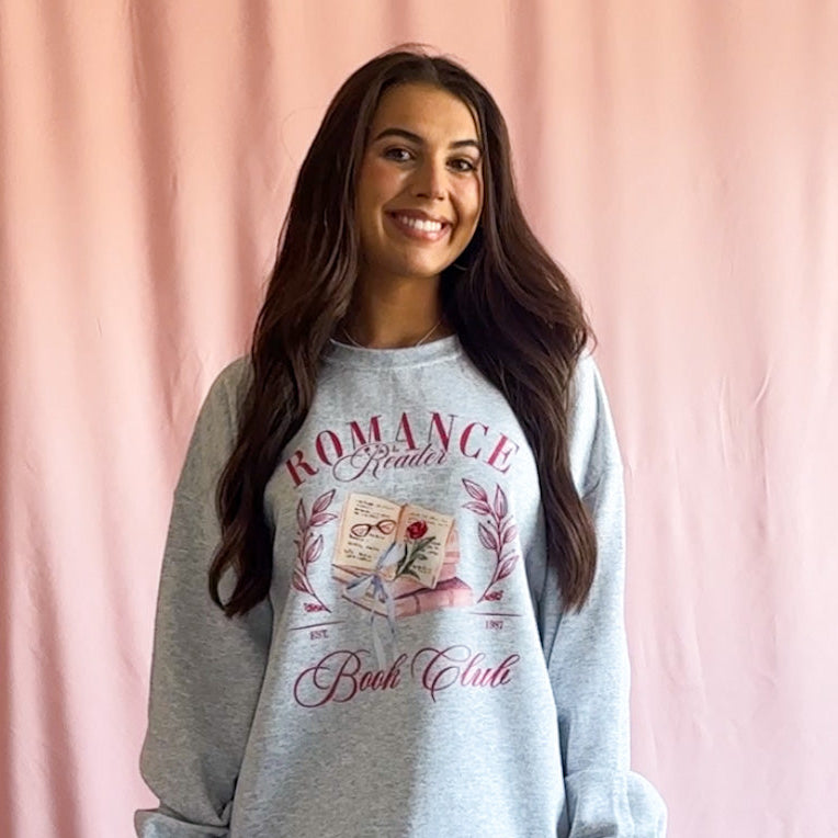 Romance Reader Book Club Grey Sweatshirt