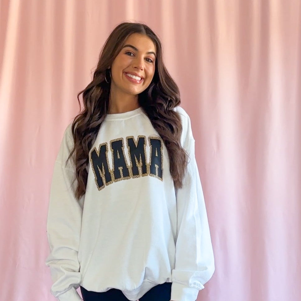 Mama Leopard Print Sweatshirt