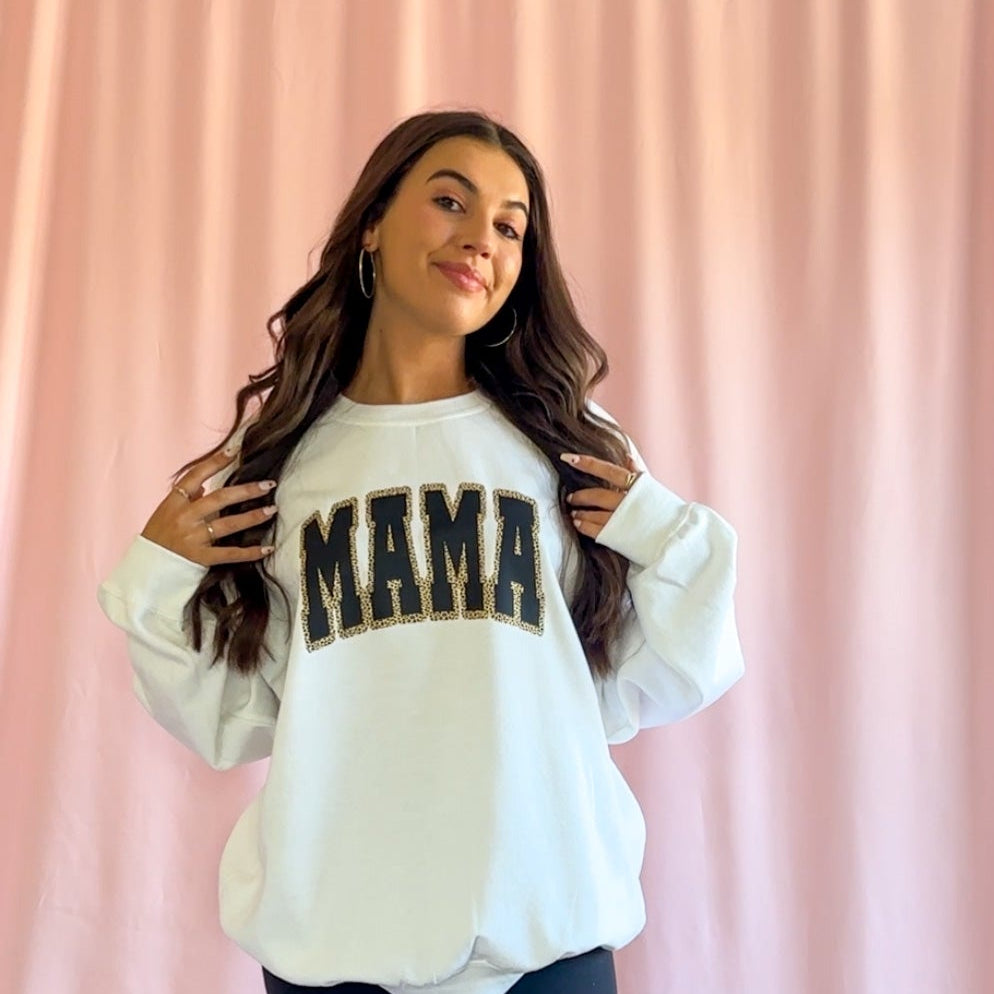 Mama Leopard Print Sweatshirt