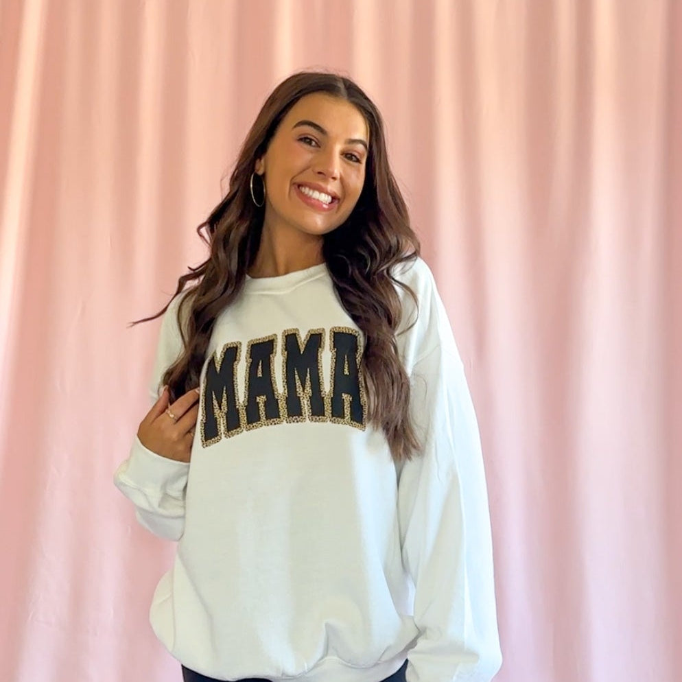 Mama Leopard Print Sweatshirt
