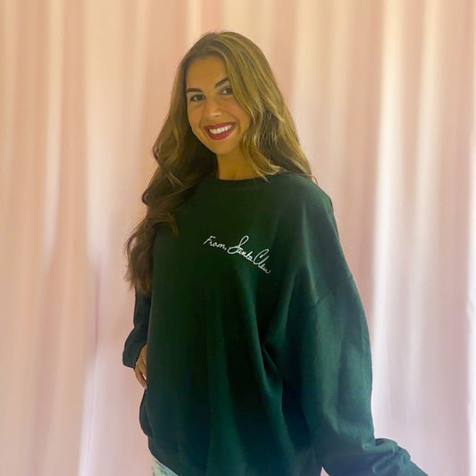 Green Christmas Sweatshirt From Santa Claus Design Festive Holiday Pullover Cozy Winter Apparel Perfect Christmas Party Outfit Comfortable Premium Fabric Casual Holiday Wear Family Gathering Essential Merry Bright Style Gift For Christmas