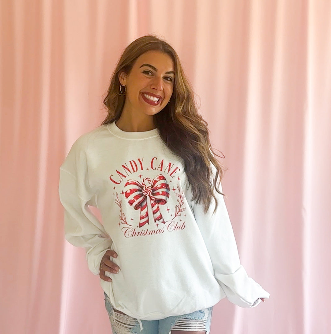 Candy Cane Christmas Sweatshirt – Nostalgic Festive Design for Holiday Gatherings