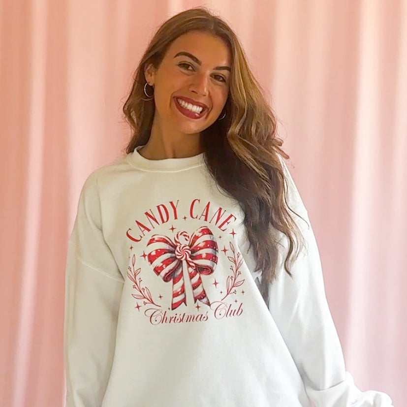 Candy Cane Christmas Sweatshirt – Nostalgic Festive Design for Holiday Gatherings